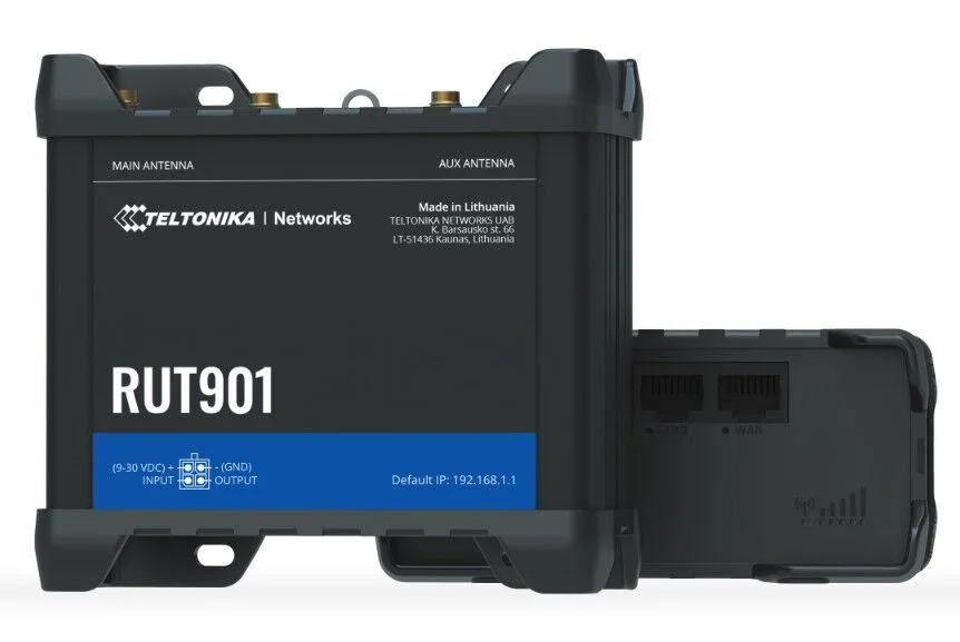TELTONIKA TE-RUT901 Industrial Cellular Router 4G (LTE) Endüstriyel Router - Cat 4 (150/50 Mbps) - 2x SIM kart yuvası