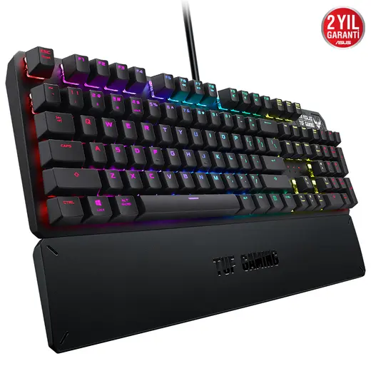 ASUS TUF GAMING K3 RA05 Red Mekanik RGB Aura Sync 1000Hz USB Gaming Klavye görseli 5