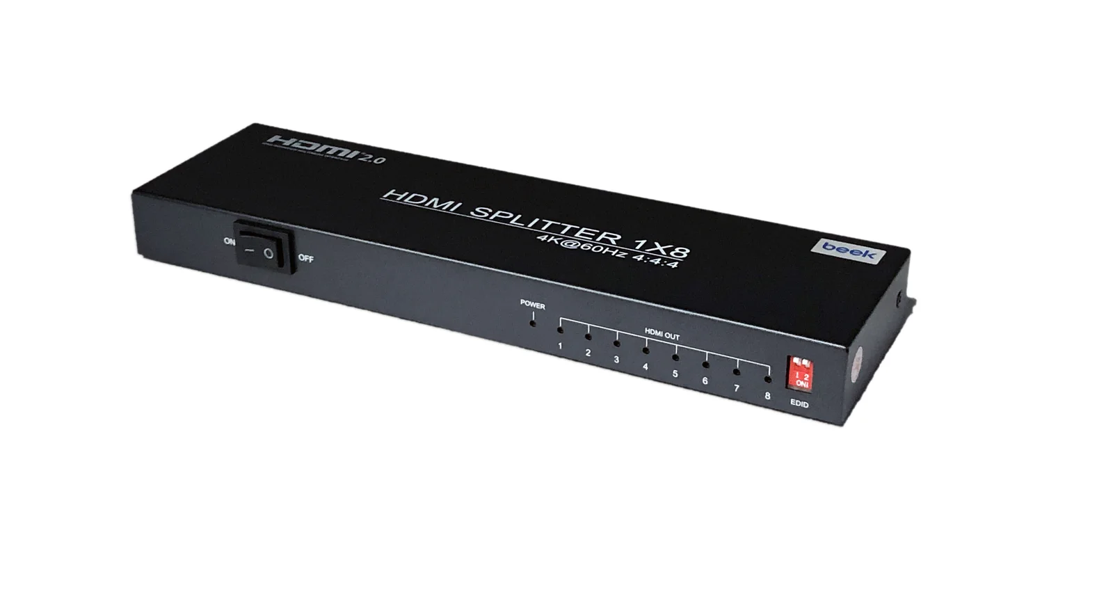 BEEK BS-VSP-HA08UH 4K 8'li HDMI Video Çoklayıcı, 3840 x 2160 piksel çözünürlük, HDCP 2.3, metal şasi, siyah renk