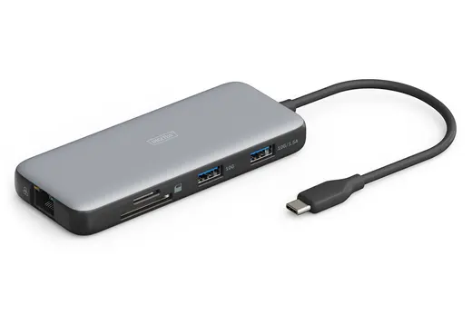 DIGITUS DA-70914 USB-C Docking Station, 7-port, 1 x HDMI 3 x USB 3.2 Gen 2, 1 x RJ45, 1 x SD,1 x MicroSD, 1 x PD