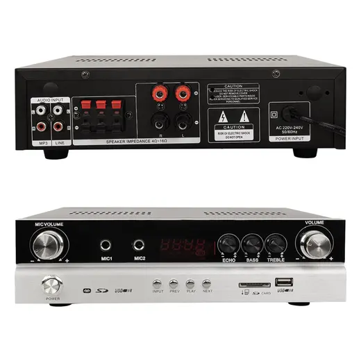 MAGICVOICE MV-22561 160 WATT USB/SD/BT/UK BLUETOOTHLU STEREO 2 MİKROFON GİRİŞLİ TRAFOSUZ ANFİ alternatif görünüm