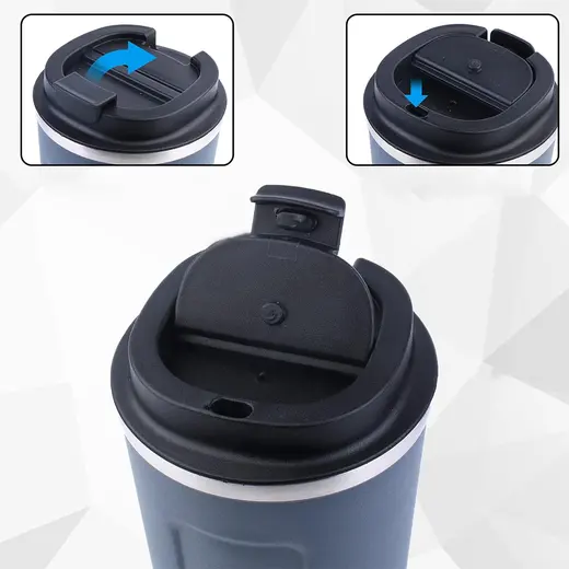 SUNUP PASLANMAZ ÇELİK 380 ML VAKUMLU KAPAKLI TERMOS KUPA alternatif görünüm