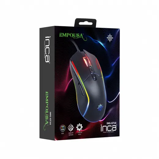 INCA IMG-GT16 Kablolu USB 6400dpi Siyah Gaming Mouse görseli 4