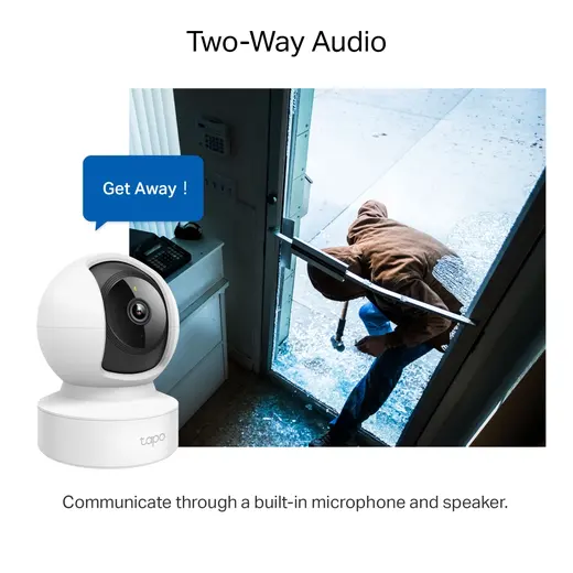 TP-LINK 3MP 4mm Wıfı Kablosuz Pan-Tilt IP Kamera TAPO-C212 görseli 2