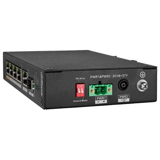 DAHUA 4port PoE 60w 1-SFP 10/100 Yönetilemez Endüstriyel Switch PFS3106-4ET-60 görseli 1