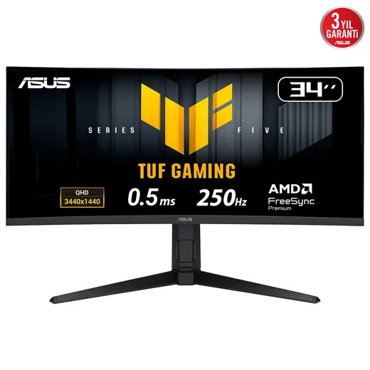 ASUS 34" FAST VA TUF GAMING VG34WQML5A 0.5MS 250HZ HDMI-DP Gaming Kavisli Monitör 3840x2160 görseli 7
