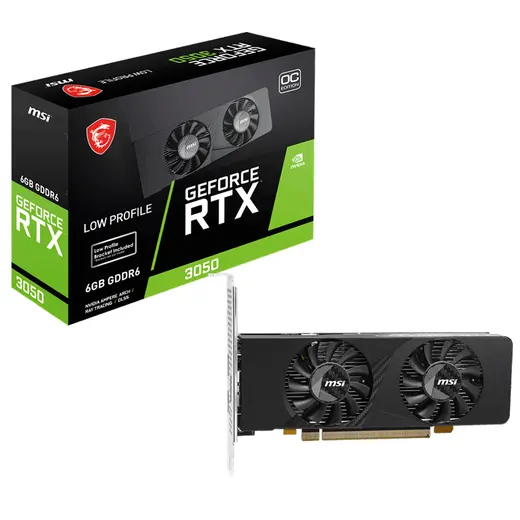 MSI VGA GEFORCE RTX 3050 LP E 6G OC 6GB GDDR6 96B DX12 görseli 1