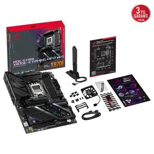 ASUS ROG STRIX X870E-E GAMING WIFI7 NEO DDR5 HDMI PCIE 5.0 AM5 ATX Anakart görseli 1