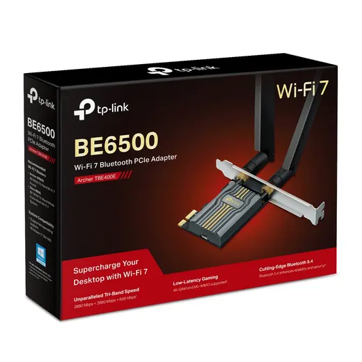 TP-LINK ARCHER TBE400E WIFI7 BE6500 Bluetooth 5.4 PCIe Kablosuz Ağ Adaptörü görseli 1