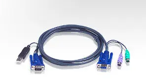 ATEN ATEN-2L-5506UP USB KVM (Keyboard/Video Monitor/Mouse) Kablosu, 1 x Monitör 15 pin HDB erkek