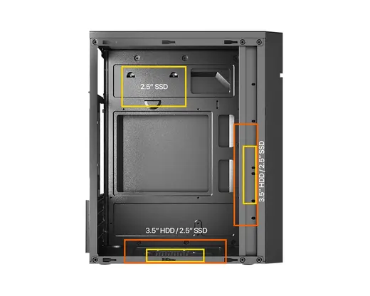 FRISBY FC-2715B 300W 2xUSB 8CM FAN SIYAH mATX KASA görseli 4