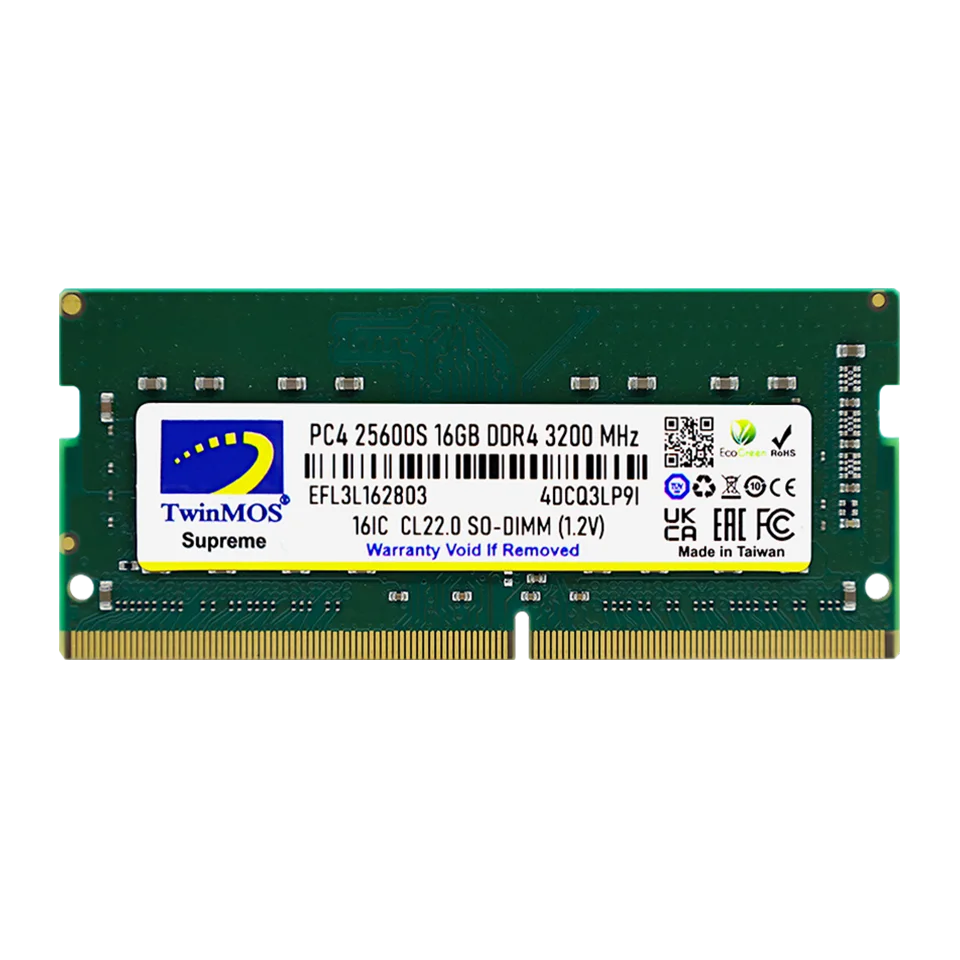 16 GB DDR4 3200MHz TWINMOS CL22 1.2V SODIMM (MDD416GB3200N)