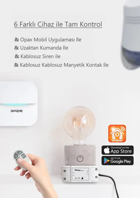 OPAX RELAY-35A Akıllı Röle Modülü / Akıllı Switch / Relay Module 220V-1800W alternatif görünüm