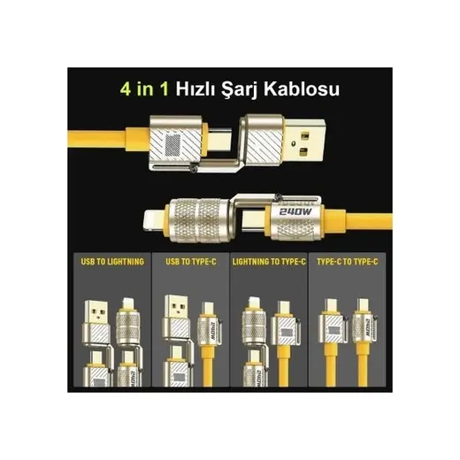 CODEGEN CDG-CNV89 Lightning 2 metre Şarj ve Data Kablosu 240W görseli 3