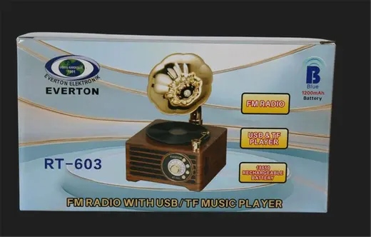 Everton RT-603 Bluetooth-USB-SD-AUX-TF Nostaljik Radyo alternatif görünüm