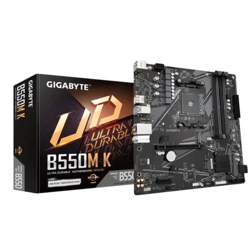 GIGABYTE B550M K DDR4 4733MHZ 1XHDMI 1XDP 1XM.2 MATX AM4 (AMD AM4 5000/5000G/4000G/3000/3000G SERİLERİ İLE UYUMLU) görseli 1