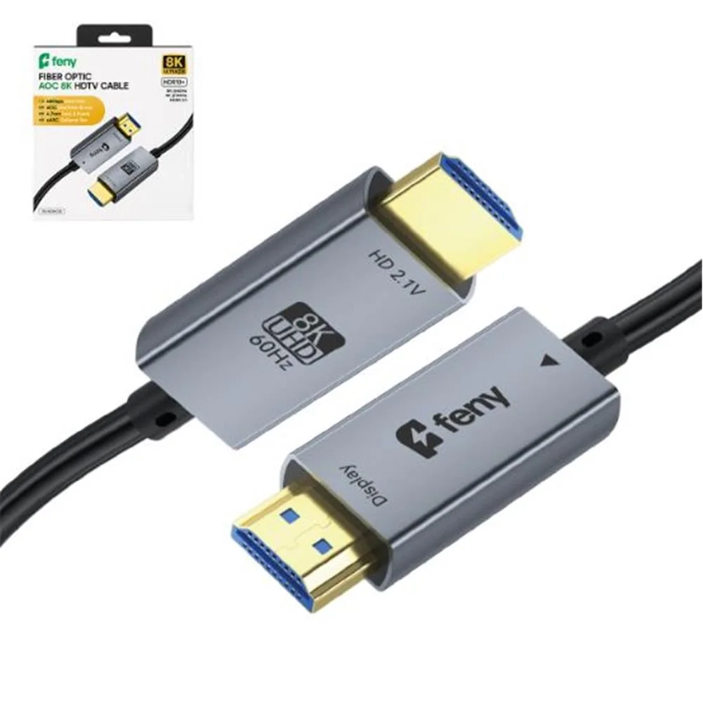 Feny FN-OPHD8K50 Fiber Optic V2.1 HDMI to HDMI Ultra HD 8k@60hz 4k@144hz 48Gbps HDR10+ 50m Kablo