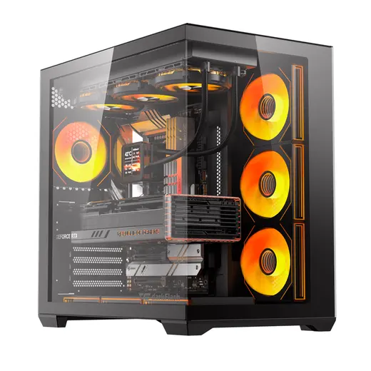DarkFlash C280 Siyah 850W 80+ Bronze 7 Fanlı Gen 5 ARGB Mid Tower Kasa görseli 2