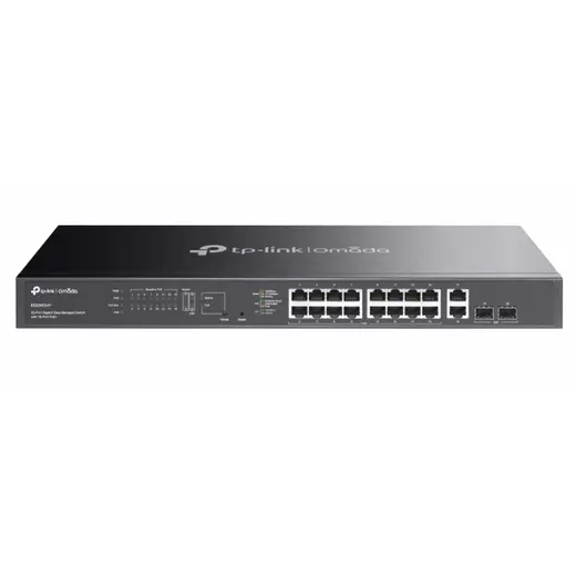 TP-LINK OMADA ES220GMP 16 PORT GIGABIT + 2XGB SFP+2XGB RJ45 UPLINK CLOUD YÖNETİLEBİLİR 250W POE RACKMOUNT SWITCH