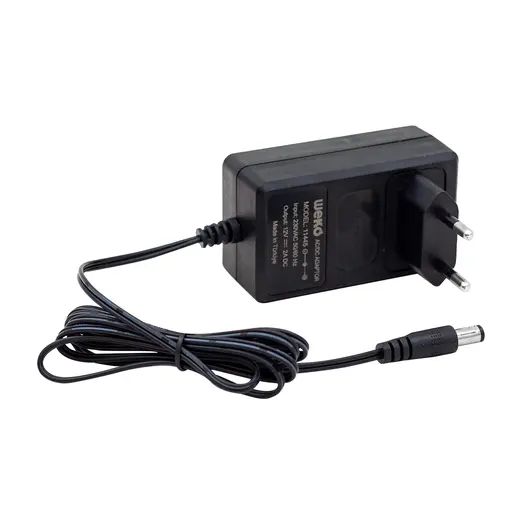 WEKO 12 VOLT - 2 AMPER 5.5*2.5 UÇLU YERLİ ÜRETİM PLASTİK KASA PRİZ TİPİ ADAPTÖR görseli 3