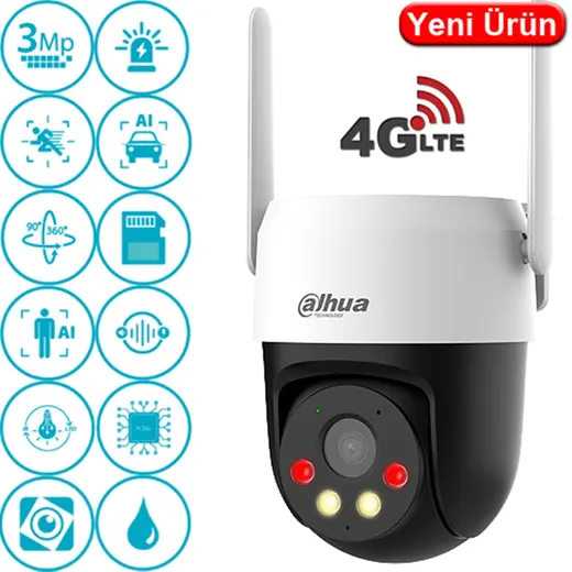DAHUA 3MP PT Speed Dome 4mm Wıfı Kablosuz IP Kamera P3AE-PV-4G PT görseli 3