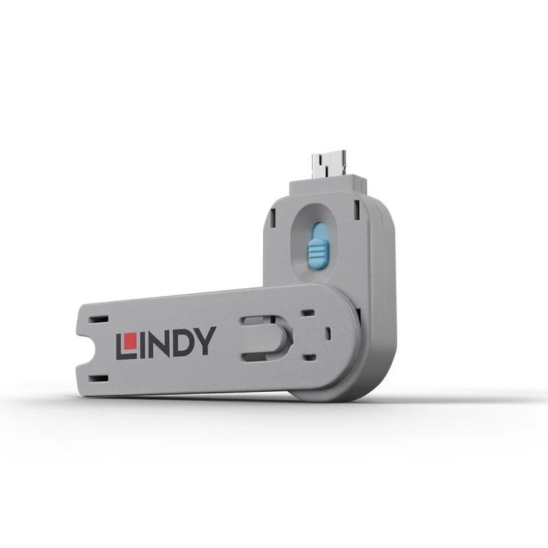 LINDY LIN-40622 USB Tip A Port Bloke Kilit Açma Anahtarı, Mavi Renk LIN-40452 & LIN-40462 ile kullanılır USB Type A Port