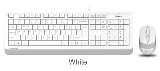 A4 Tech F1010 Q Usb Beyaz Fn-Mm Klv+Optik Mouse Set alternatif görünüm