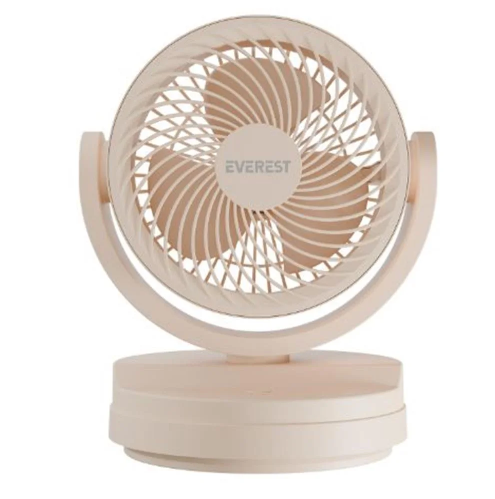 Everest EFN-509 Krem- Kahve 7 İnç 3 Kademeli 2100 RPM Hız Duvar Tıpı Ve Masaüstü Usb Fan