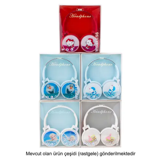 POWERMASTER BT-002 KABLOSUZ BLUETOOTH HAFIZA KART GİRİŞLİ KULAK ÜSTÜ MICKEY MOUSE KULAKLIK görseli 3