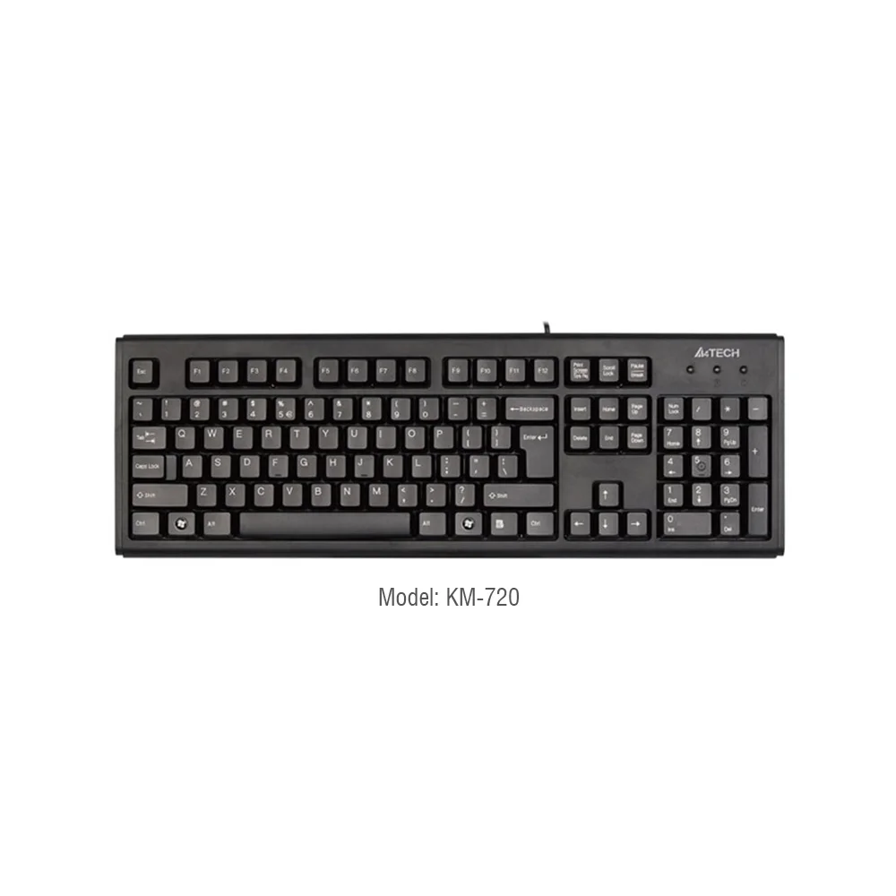 A4 Tech KM720 Q Kablolu MM Klavye Siyah USB