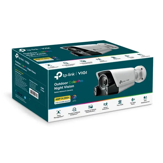 TP-LINK 4MP BULLET4MM VIGI C340S ColorPro F1.0 PoE IP67 Çift Yönlü Sesli Dış Mekân IP Kamera görseli 1