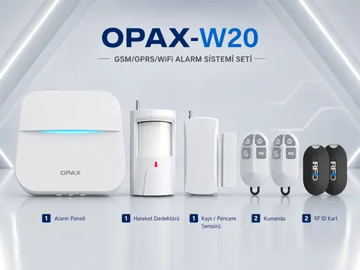 OPAX-W20-S GPRS/GSM/WiFi Kablosuz Alarm Sistemi görseli 3