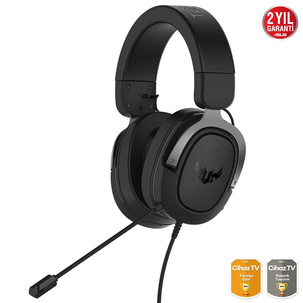 ASUS TUF Gaming H3 Gun Metal 7.1 3.5mm Oyuncu Kulaklığı / 90YH028G-B1UA00