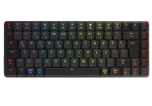 Rampage W-GRANITE Siyah-Gri Low Profile BLUE SWITCH Mekanik Gaming Oyuncu Klavye Q RGB 2,4 ghz+ BT alternatif görünüm