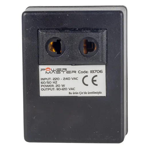 POWERMASTER PM-18706 220V-110V 20VA AC/AC DÖNÜŞTÜRÜCÜ TRANSFORMATÖR alternatif görünüm