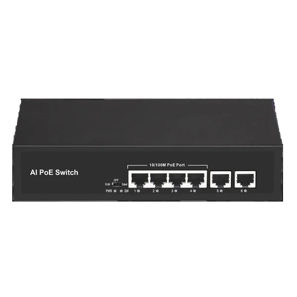ODS 4port PoE 60w 2-Uplink 10/100 Yönetilemez Switch 08ODS-4P2U