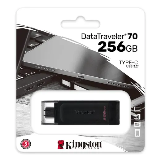 Kingston DT70 256GB USB-C 3.2 Gen 1 Type-C Flash Bellek alternatif görünüm