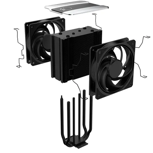 COOLERMASTER V4 ALPHA 3DHP MAZ-T2HP-217PK-R1 AM5-1851p Hava Soğutmalı İşlemci Fanı görseli 2
