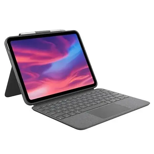 LOGITECH Combo Touch 920-011381 iPad 10. Nesil 10.9" Türkçe Q Trackpadli Klavyeli Kılıf Gri görseli 3