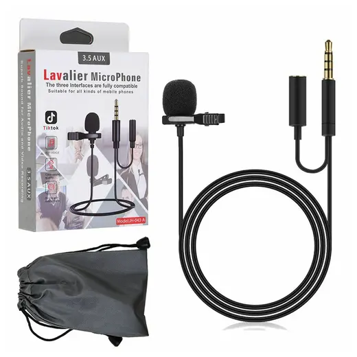 POWERMASTER JH-043-A 3.5MM JACK VE KULAKLIK GİRİŞLİ YOUTUBER YAKA MİKROFONU görseli 3