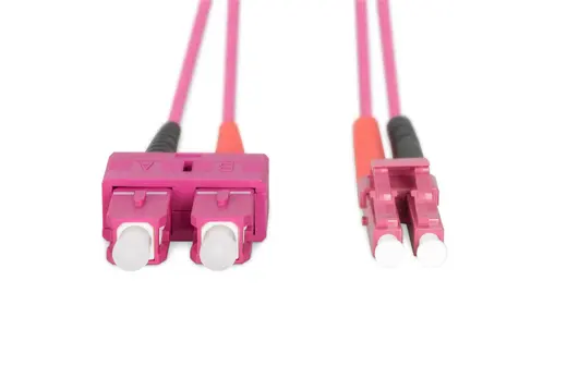 DIGITUS DK-2532-01-4 Fiber Optic (F/O) Patch Kablo, duplex, LC <-> SC MM OM 4 50/125 µ, 1 metre görseli 3