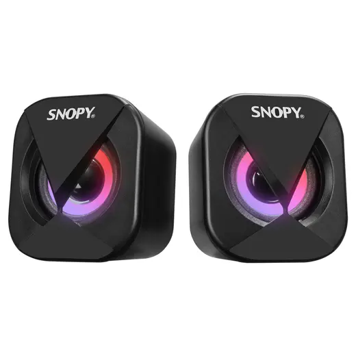 Snopy SN-83U 2.0 Mini Led Işıklı 2Wx2CH Siyah USB Gaming Speaker Hoparlör