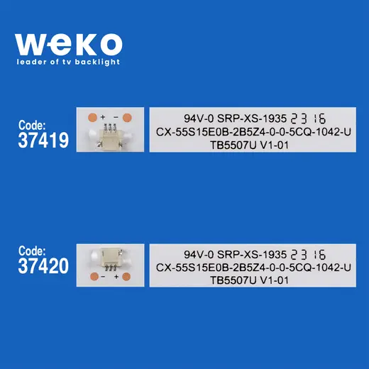 WKSET-6771 37419X10 37420X10 TB5507U V0_01/TB5507U V1_01 20 ADET LED BAR alternatif görünüm