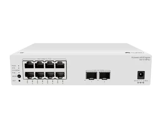 HUAWEI eKIT S210-8P2J 8x 10/100/1000 POE 128W +2x2.5G SFP YONETILEBILIR SWITCH