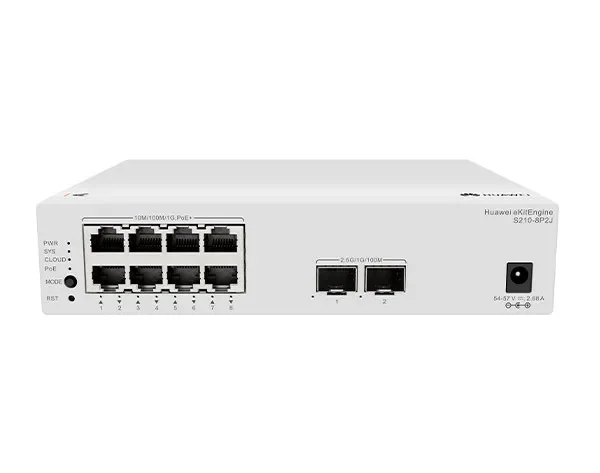 HUAWEI eKIT S210-8P2J 8x 10/100/1000 POE 128W +2x2.5G SFP YONETILEBILIR SWITCH