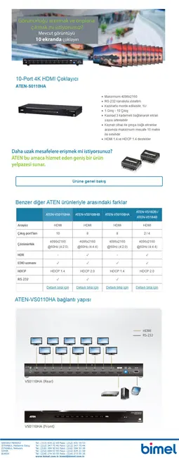 ATEN ATEN-VS182B 2 PORT HDMI COKLAYICI TRUE 4K görseli 4