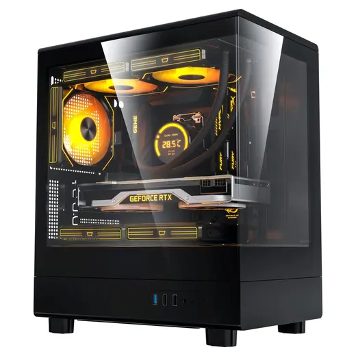 AIGO DB330M USB3.0 4x12CM FAN TEMPERLI CAM SIYAH mATX KASA