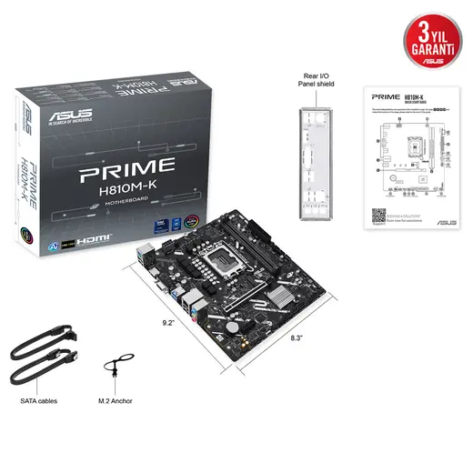 ASUS PRIME H810M-K DDR5 HDMI PCIE 4.0 1851p mATX görseli 1