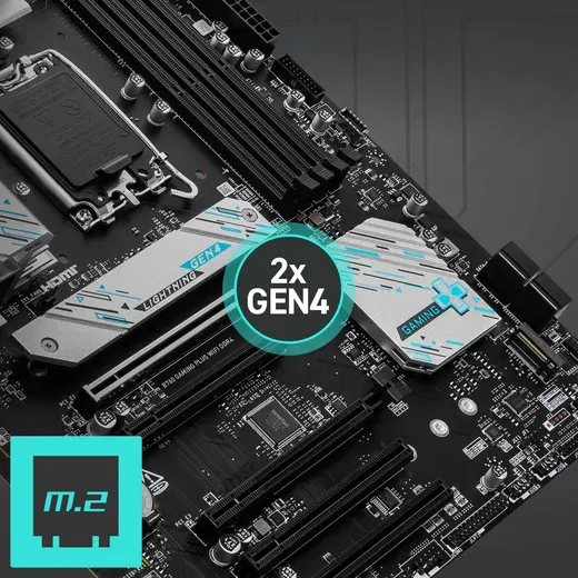 MSI B760 GAMING PLUS DDR4 WIFI-6E HDMI DP PCIE 4.0 1700p ATX görseli 3