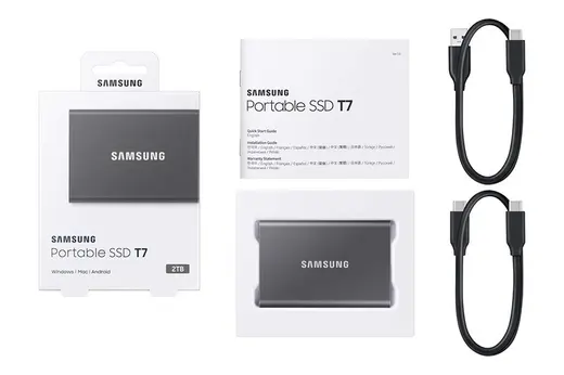Samsung T7 2TB Usb 3.2 Gen 2 Type-C Gri görseli 3